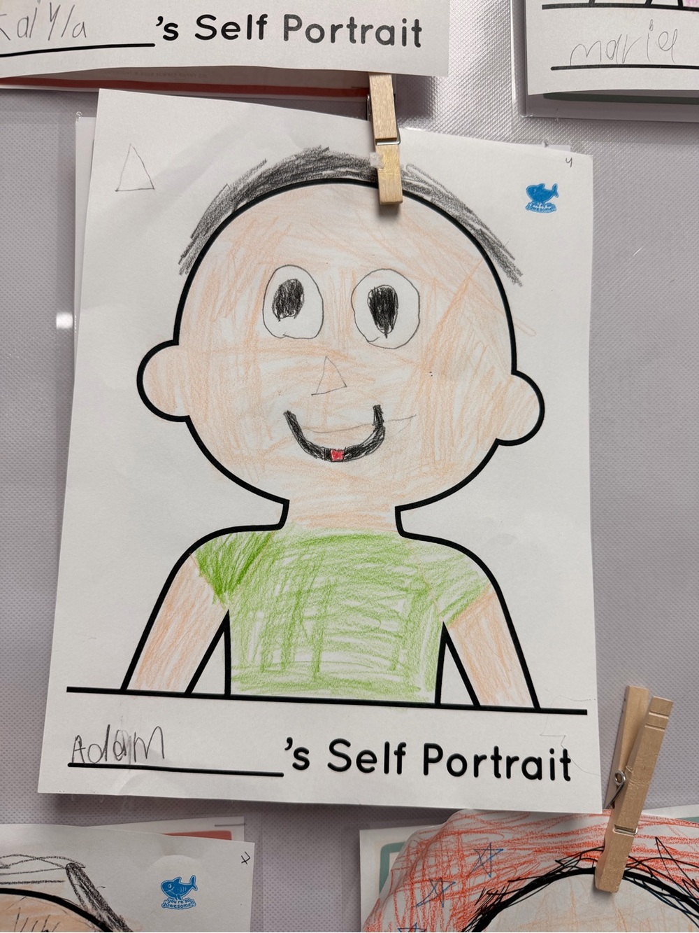 Children's Green Shirt Self-Portrait Wall Art